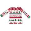 Long Sleeve Loungewear Set, Red Truck Fair Isle - Mixed Apparel Set - 4