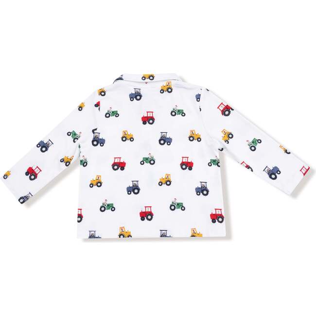 Polo Long Sleeve Shirt Tractor Print, Mini Tractors - Polo Shirts - 3
