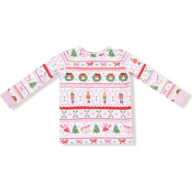 Long Sleeve Loungewear Set, Sugar Plum Fairy Nutcracker Fair Isle Pink - Mixed Apparel Set - 5