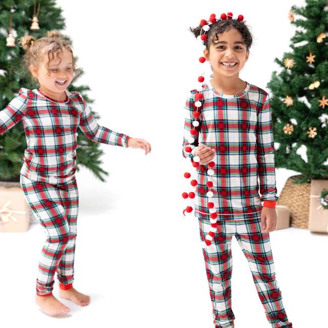 Long Sleeve Loungewear Set, Holiday Plaid - Mixed Apparel Set - 2