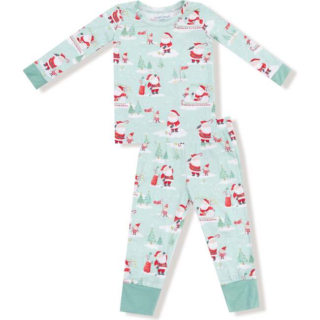 Long Sleeve Loungewear Set, Golfing Santa and Elves