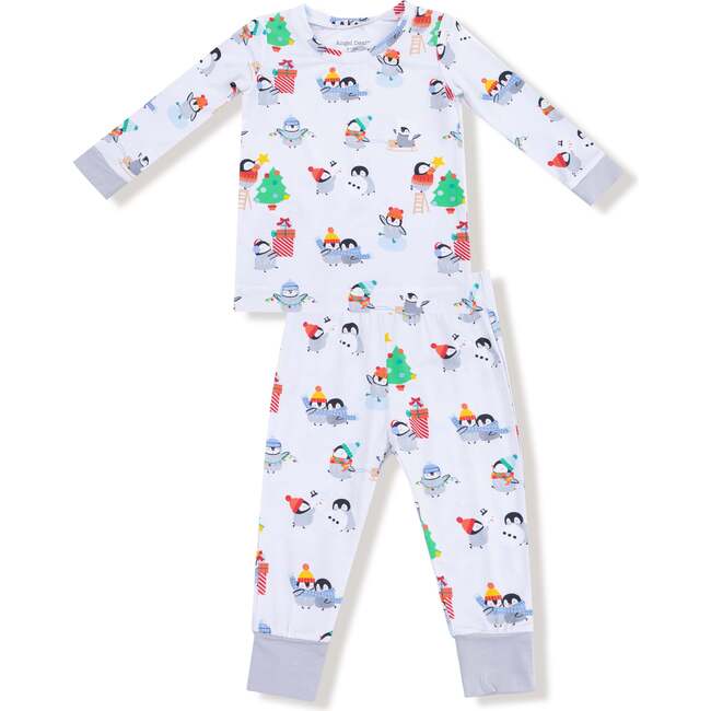 Long Sleeve Loungewear Set, Holiday Penguins