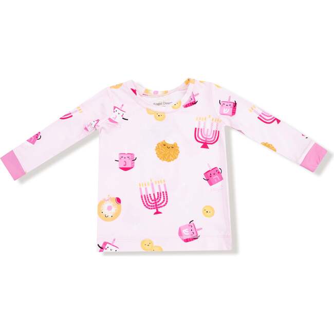 Long Sleeve Loungewear Set, Hanukkah Pink