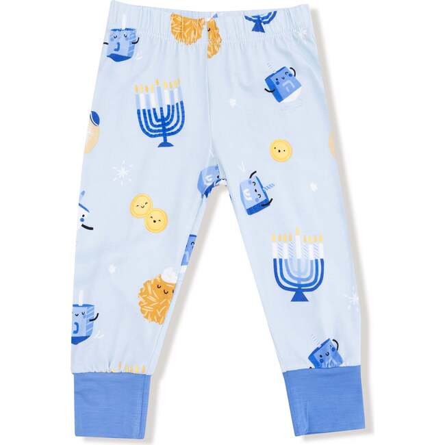 Long Sleeve Loungewear Set, Hanukkah Blue - Mixed Apparel Set - 3
