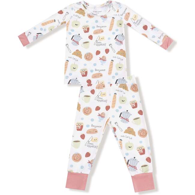 Long Sleeve Loungewear Set, Bonjour Breakfast