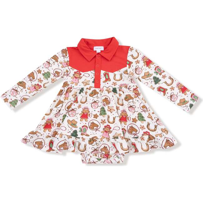 Long Sleeve Cowgirl Bodysuit Dress, Cowgirl Christmas Cookies