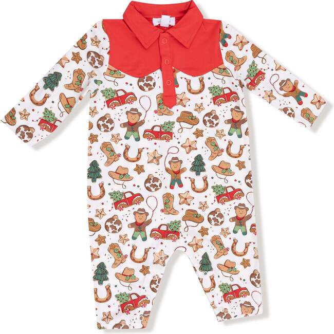 Long Sleeve Cowboy Romper, Cowboy Christmas Cookies