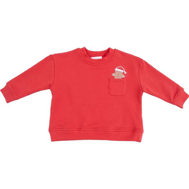 Drop Sleeve Sweatshirt with Rib Cuffs + Pocket, Gingerbread