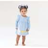 Duck Family Long Sleeve Dress with Diaper Cover, Bebe Blue Dot - Dresses - 2