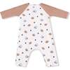 Long Sleeve Raglan Henley Romper with Kanga Pocket, Footballs and Stars - Rompers - 2