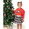 Drop Sleeve Bow Sweatshirt with Rib Cuffs, Holiday Plaid - Sweatshirts - 2
