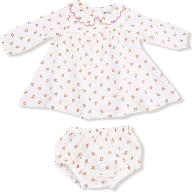 Long Sleeve Petal Collar Dress and Bloomer, Petite Pointe Fleur