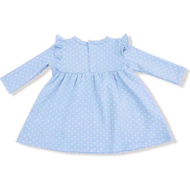 Duck Family Long Sleeve Dress with Diaper Cover, Bebe Blue Dot - Dresses - 5