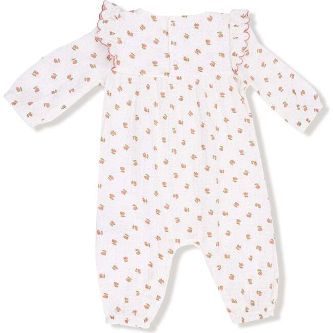 Long Sleeve Petal Ruffle Romper, Petite Pointe Fleur - Rompers - 2