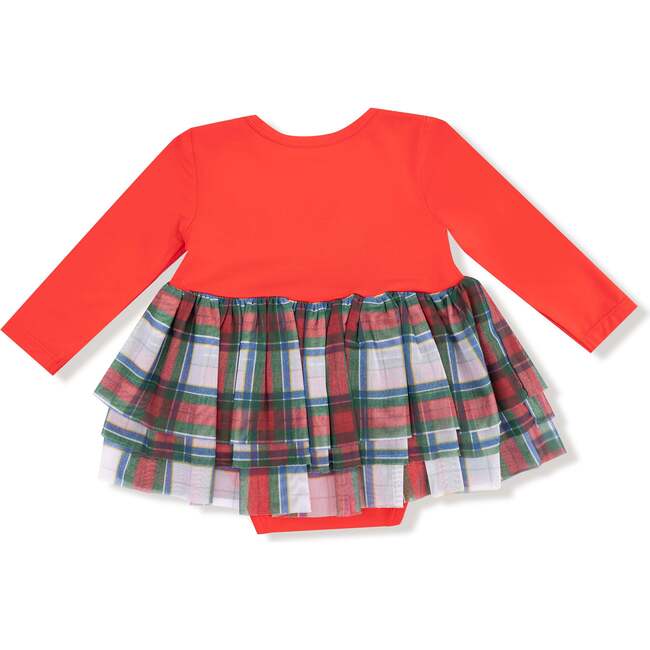 Long Sleeve Tutu Bodysuit, Holiday Plaid - Dresses - 3