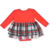 Long Sleeve Tutu Bodysuit, Holiday Plaid - Dresses - 3