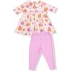 Box Pleat Dress with Legging Set, AUTUMN PUMPKINS Pink - Dresses - 1 - thumbnail