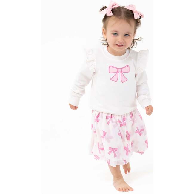 Bow Ruffle Sweatshirt, French Terry Pretty Bows - Sweatshirts - 2