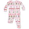 2 Way Zipper Ruffle Back Footie, Sugar Plum Fairy Nutcracker Fair Isle Pink - Footie Pajamas - 1 - thumbnail