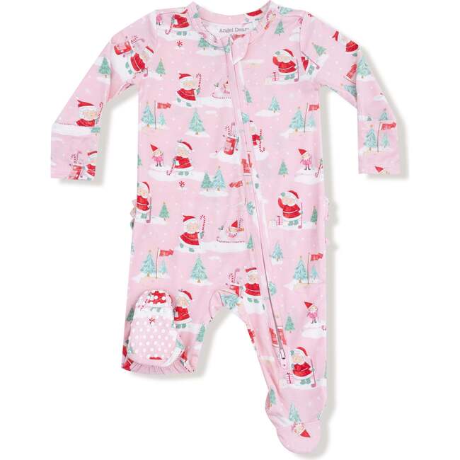 2 Way Zipper Ruffle Back Footie, Golfing Mrs. Clause and Elves