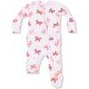 2 Way Zipper Ruffle Back Footie, Candy Cane Bows - Footie Pajamas - 1 - thumbnail
