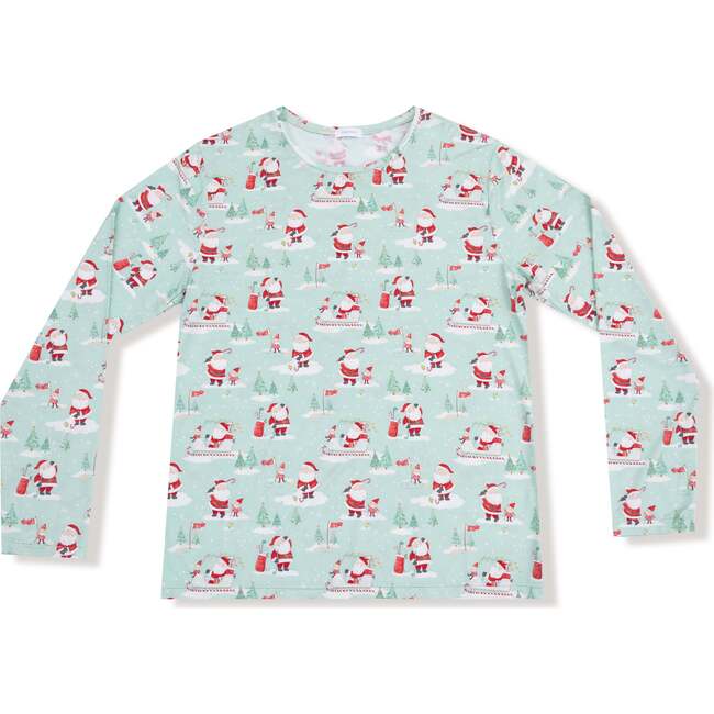 Adult Long Sleeve Top, Golfing Santa and Elves