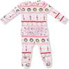 2 Way Zipper Ruffle Back Footie, Sugar Plum Fairy Nutcracker Fair Isle Pink - Footie Pajamas - 2