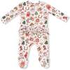 2 Way Zipper Ruffle Back Footie, Cowgirl Christmas Cookies - Footie Pajamas - 2