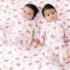 2 Way Zipper Ruffle Back Footie, Candy Cane Bows - Footie Pajamas - 2