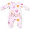 2 Way Zipper Ruffle Back Footie, Hanukkah Pink - Footie Pajamas - 2