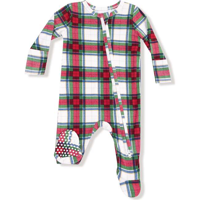 2 Way Zipper Footie, Holiday Plaid
