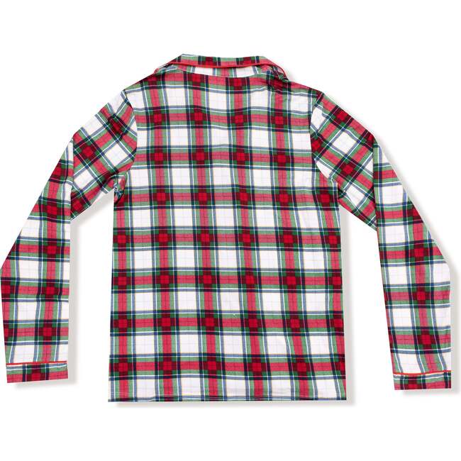 Adult Long Sleeve Coat Style Pajama Top, Holiday Plaid - Pajamas - 3