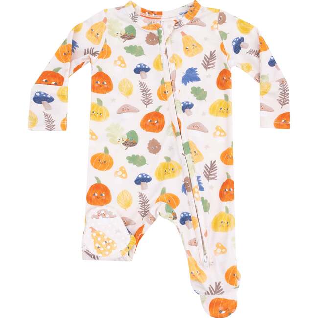 2 Way Zipper Footie, Autumn Pumpkins