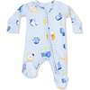 2 Way Zipper Footie, Hanukkah Blue - Footie Pajamas - 1 - thumbnail