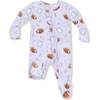 2 Way Ruffle Zipper Footie, Touchdown Time Lavender - Footie Pajamas - 1 - thumbnail