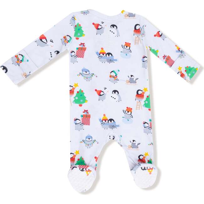 2 Way Zipper Footie, Holiday Penguins - Footie Pajamas - 2