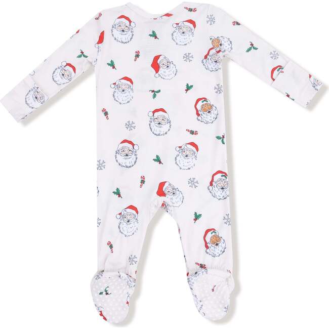 2 Way Zipper Footie, Vintage Santas - Footie Pajamas - 2