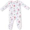 2 Way Zipper Footie, Vintage Santas - Footie Pajamas - 2