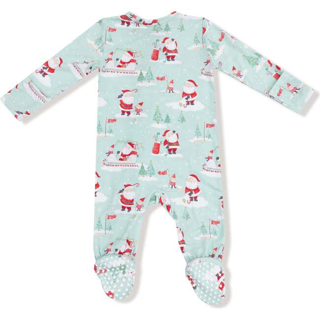 2 Way Zipper Footie, Golfing Santa and Elves - Footie Pajamas - 2