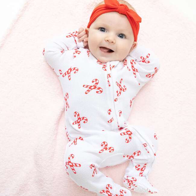 2 Way Zipper Footie, Candy Canes