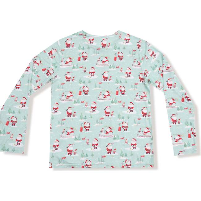 Adult Long Sleeve Top, Golfing Santa and Elves - Shirts - 3