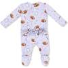 2 Way Ruffle Zipper Footie, Touchdown Time Lavender - Footie Pajamas - 2