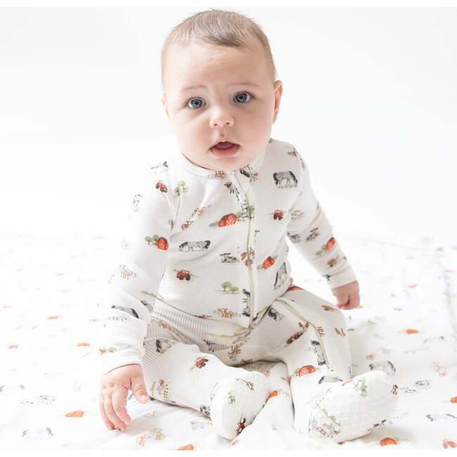 2 Way Zipper Footie, Little Farm - Footie Pajamas - 2