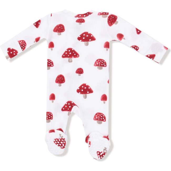 2 Way Zipper Footie, Painterly Mushrooms - Footie Pajamas - 3