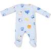 2 Way Zipper Footie, Hanukkah Blue - Footie Pajamas - 2