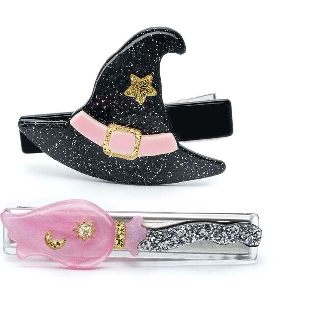 Witch Accessories Hat and Broom Hair Clips