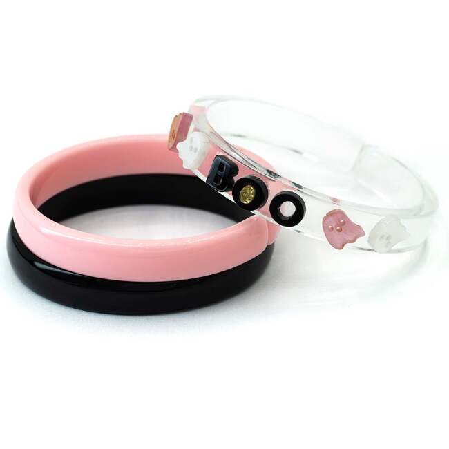 Ghost Boo Glitter Black Bangle Set
