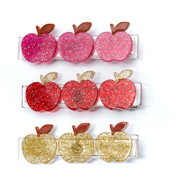 Apples Glitter Trio Hair Clips
