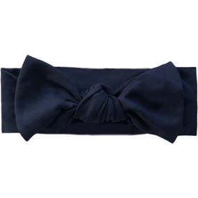 Bamboo Solid Headband, Navy - Bows - 1