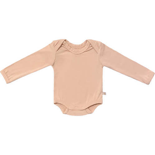Solid Long Sleeve Bamboo Bodysuit, Oat - Onesies - 1